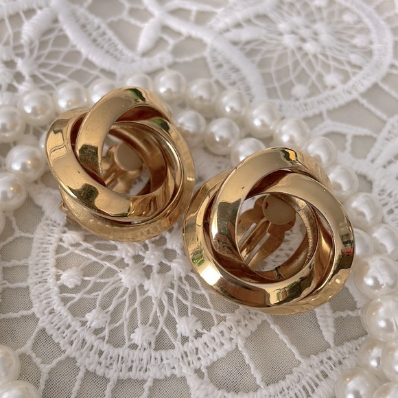 Vintage GIVENCHY Huge Swirl Twist Knot Earrings - Picture 4 of 8